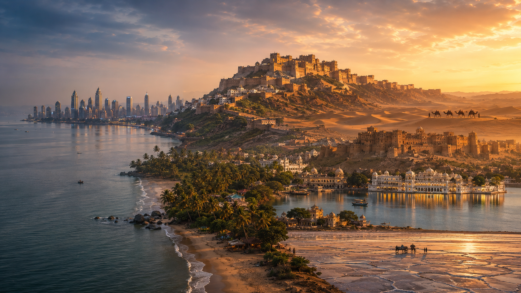 West India destinations Mumbai Goa Rajasthan Gujarat Maharashtra and desert travel