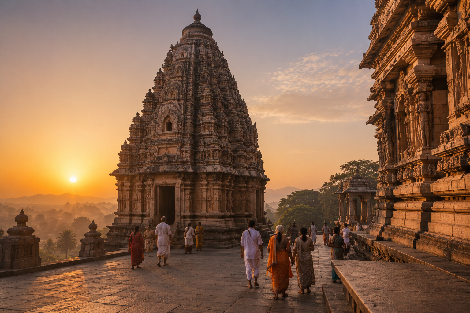 Spiritual journey in India with an ancient temple and pilgrimage experience